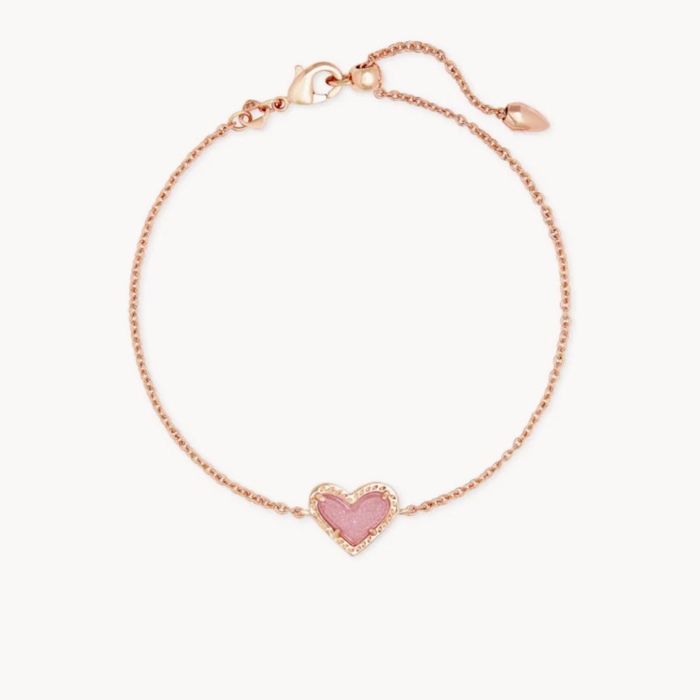 Kendra Scott Ari Bracelet, Rose Gold, Light Pink Druzy